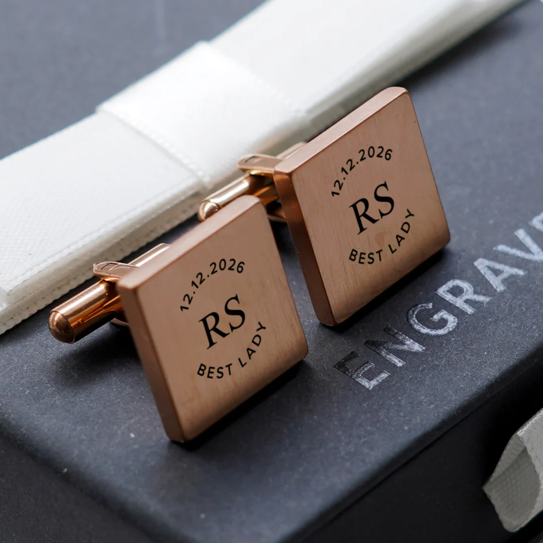 5 x Engravd Round Custom Cuff links : Groomsman sets - Image 8
