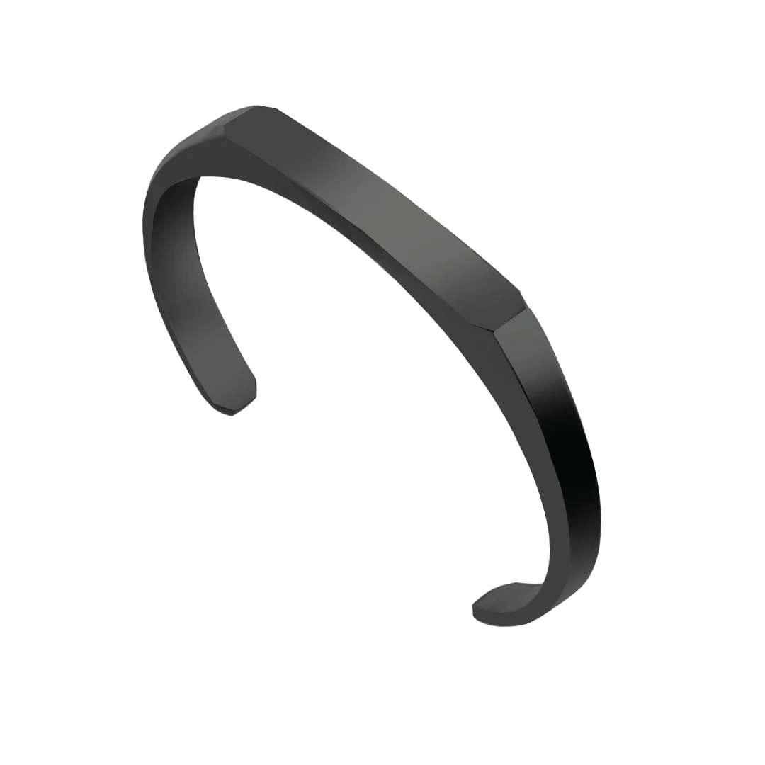Black Engravd Signet Cuff - Initials - Image 4