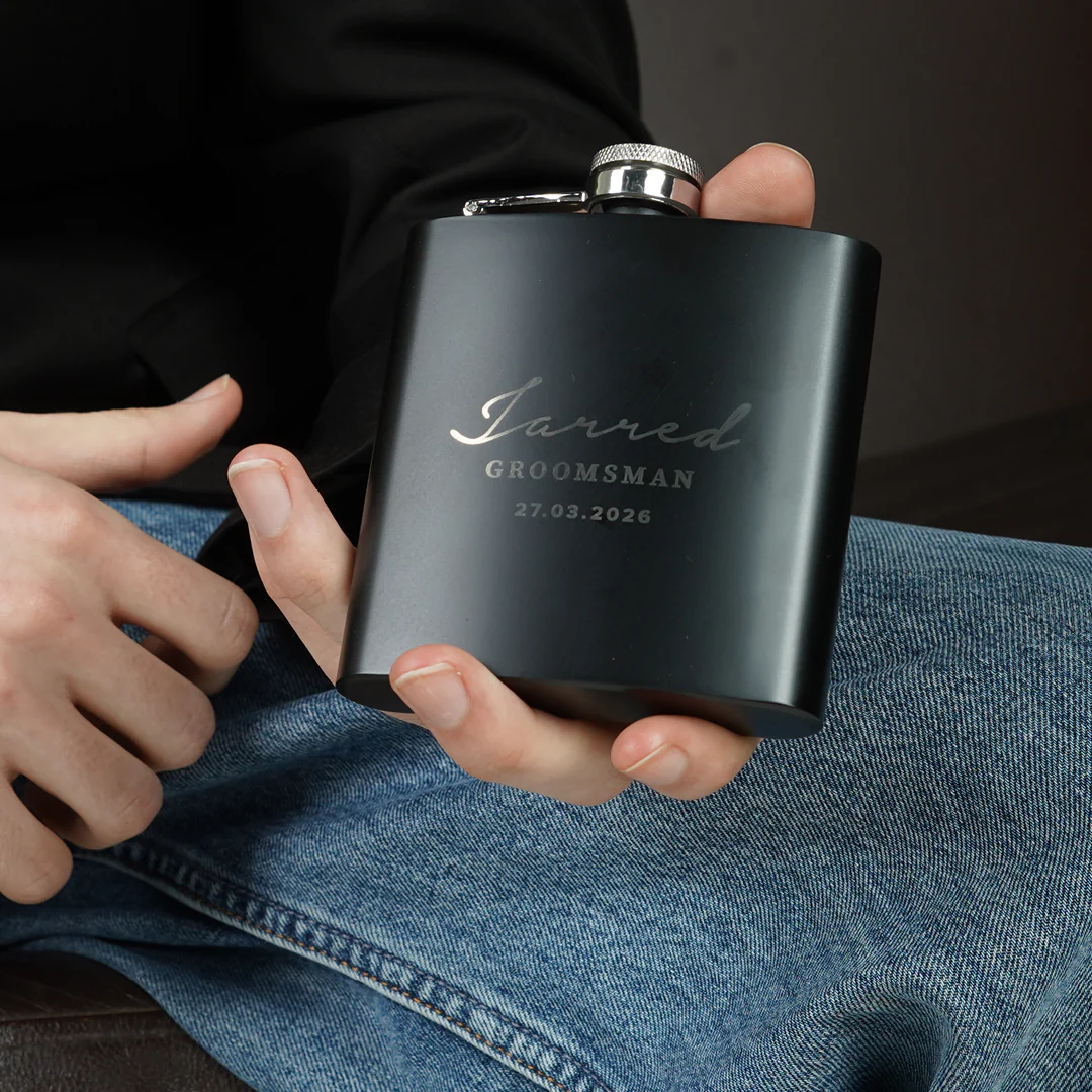 Engravd 5 x Hip Flask sets - Name/Title/Date - Image 16