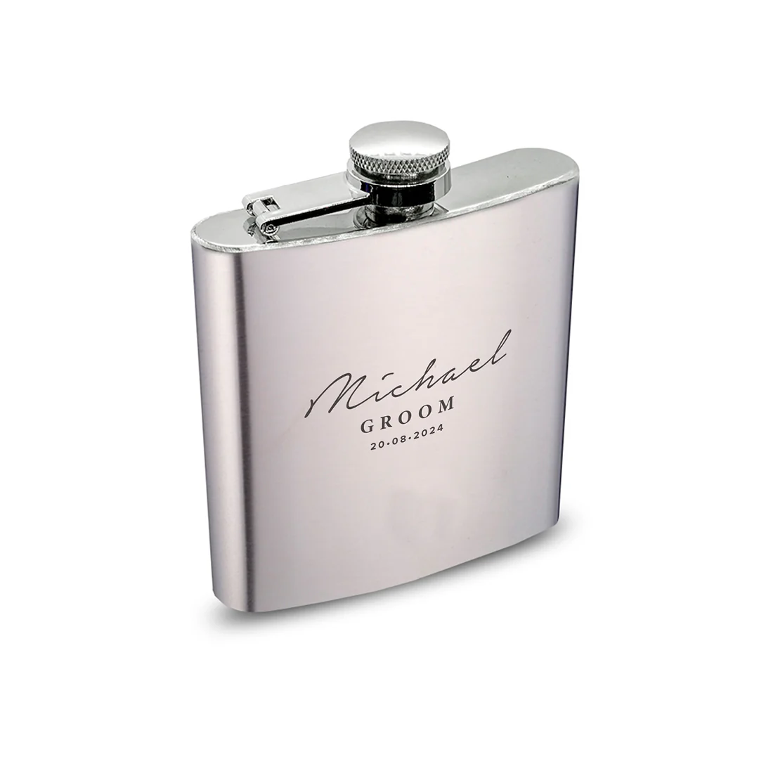 Engravd Hip Flask - Name/Title/Date - Image 5