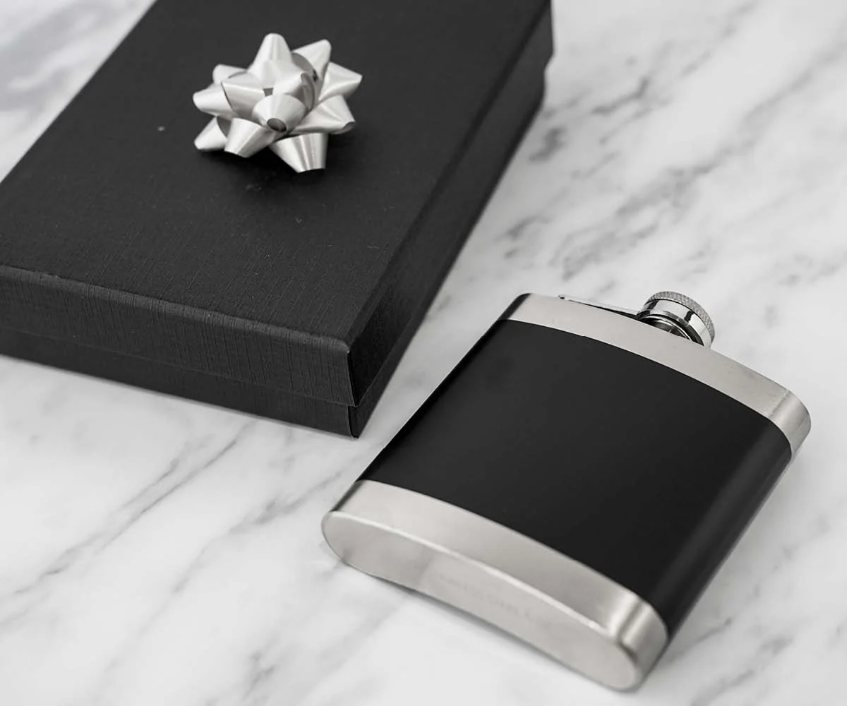 Engravd Matte Black Premium Hip Flask - Personalised Initials - Image 6