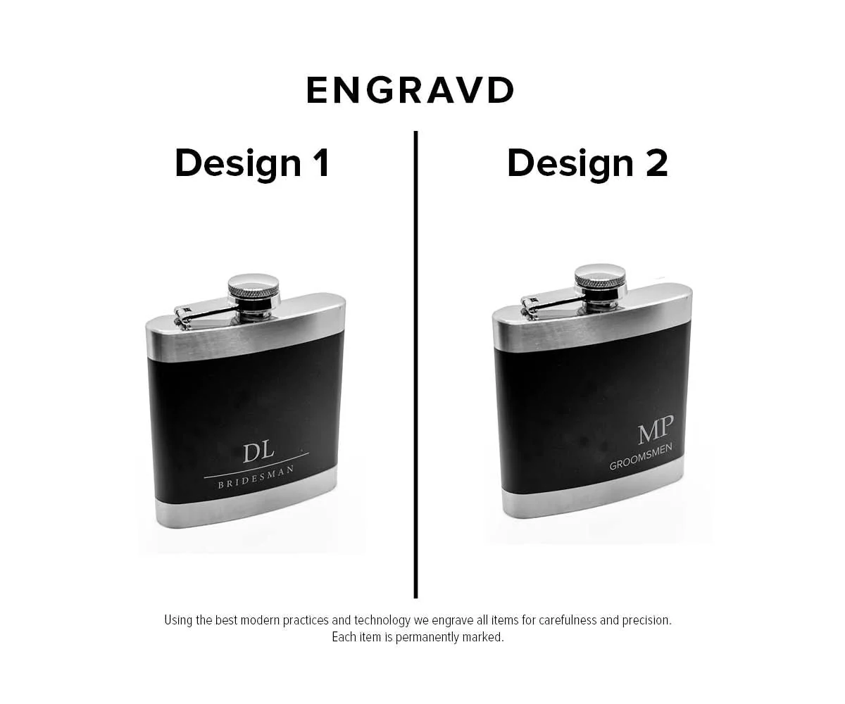 Engravd Matte Black Premium Hip Flask - Personalised Initials and Title - Image 3