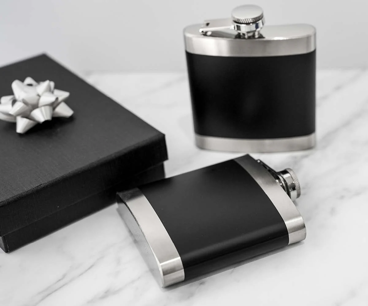 Engravd Matte Black Premium Hip Flask - Personalised Initials and Title - Image 5