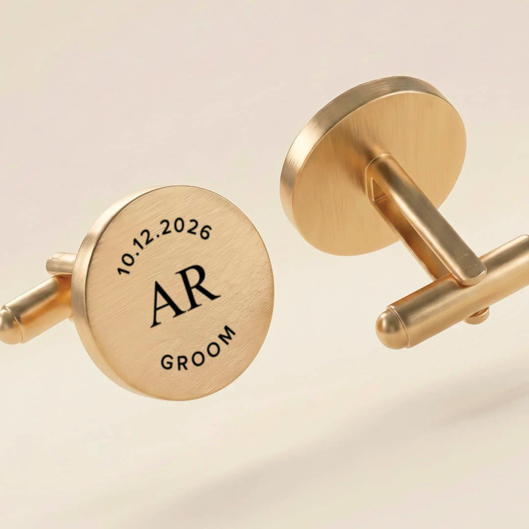 Engravd Round Custom Cuff link set: Design 1 - Image 11