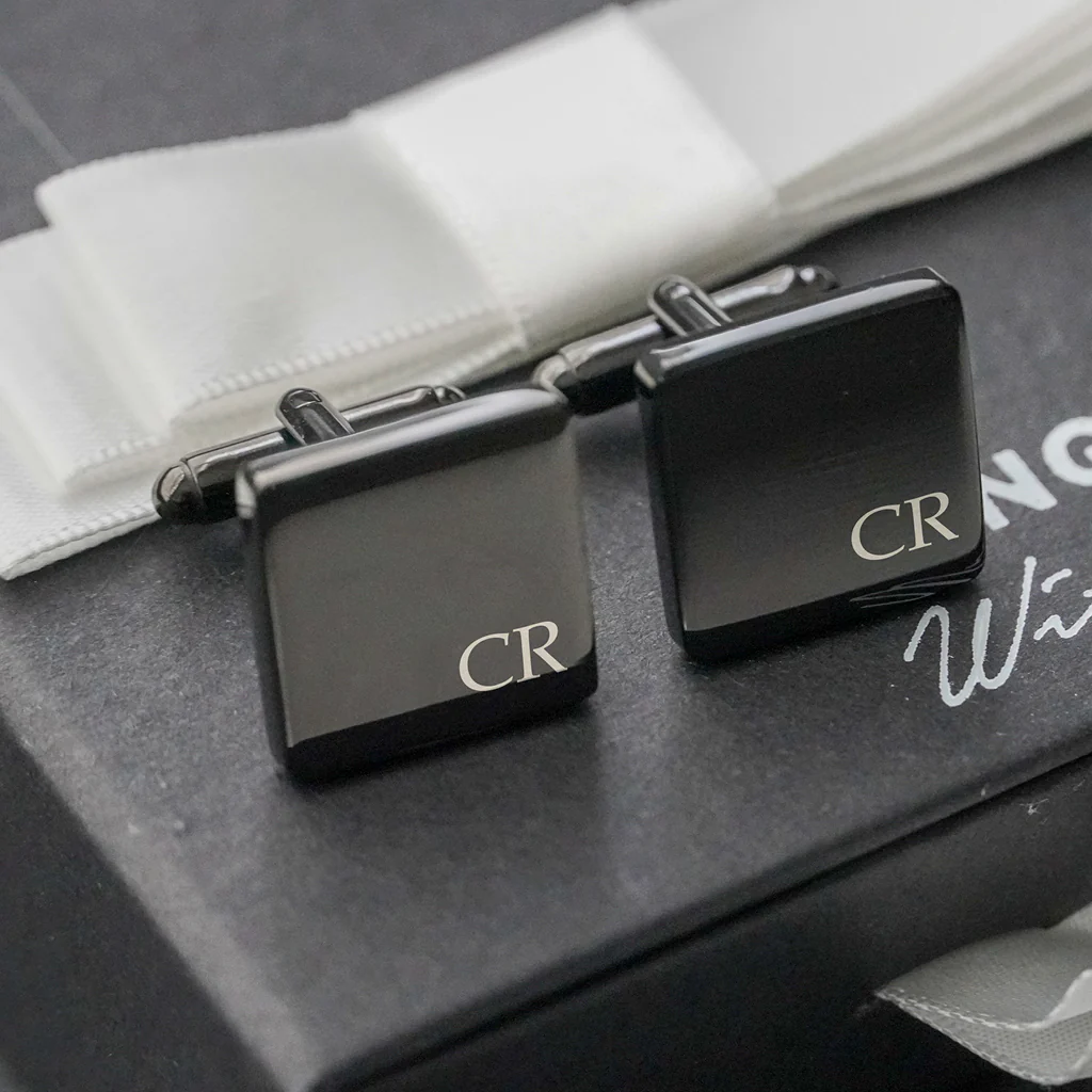 Engravd Square Custom Cuff link set: Design 2 - Image 4