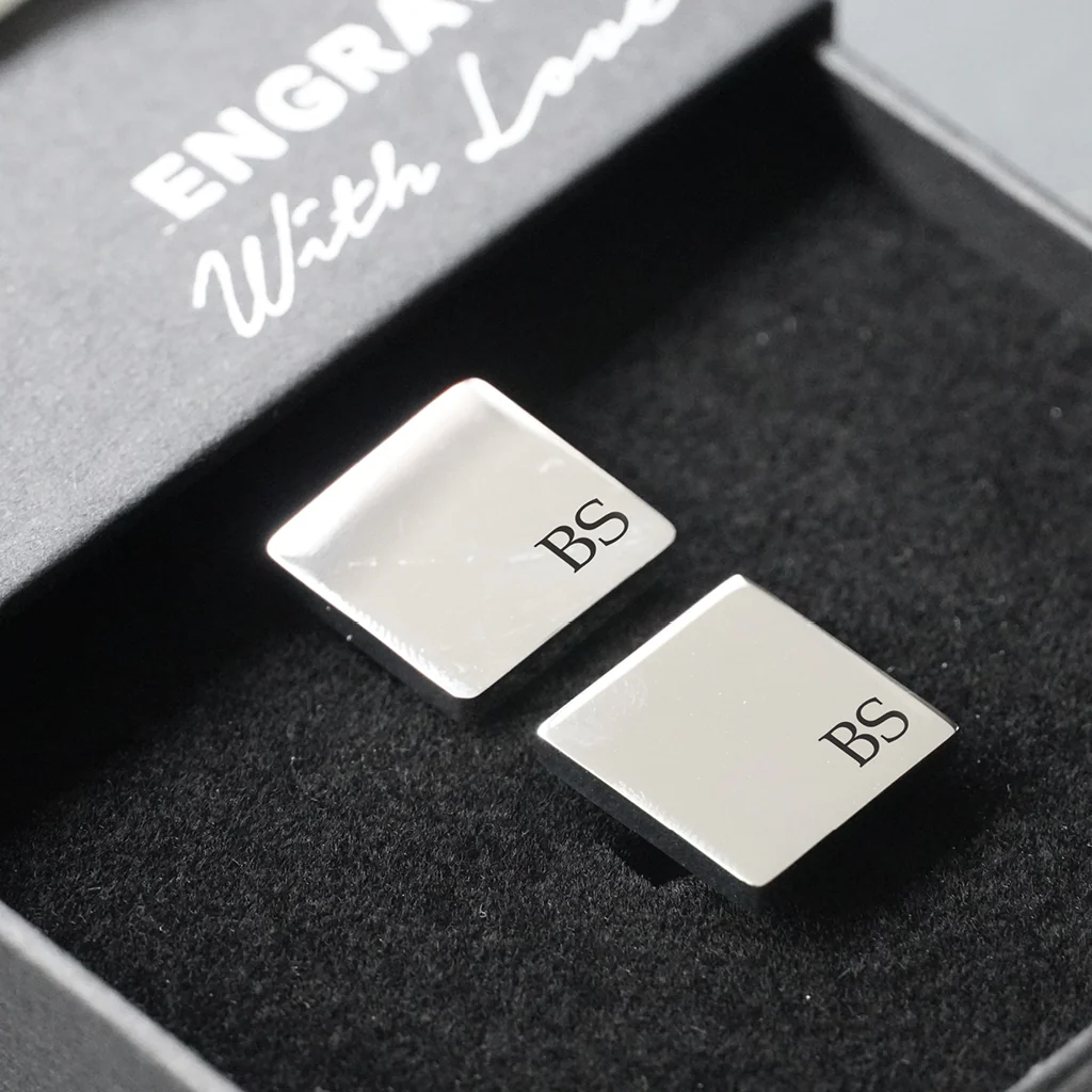 Engravd Square Custom Cuff link set: Design 2 - Image 8
