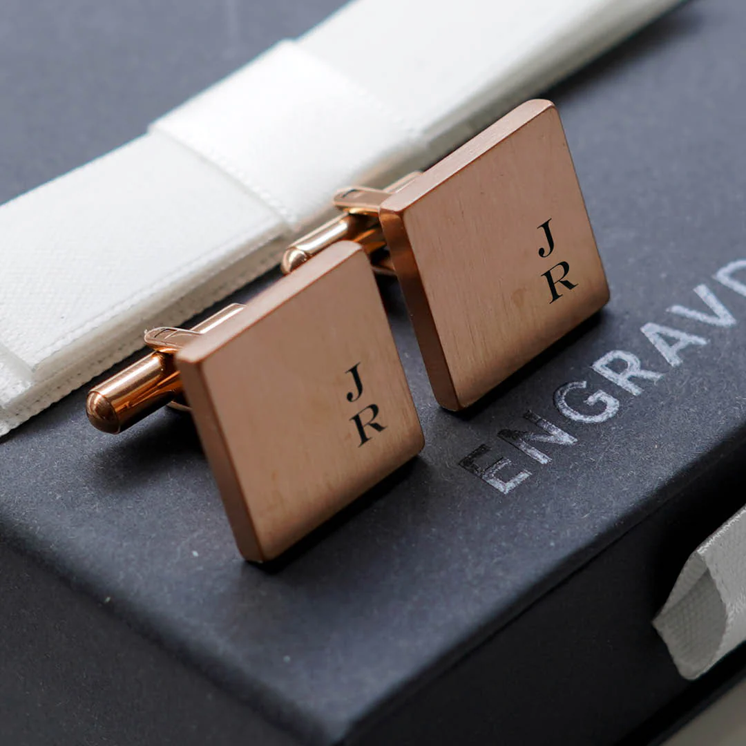 Engravd Square Custom Cuff link set: Design 3 - Image 4
