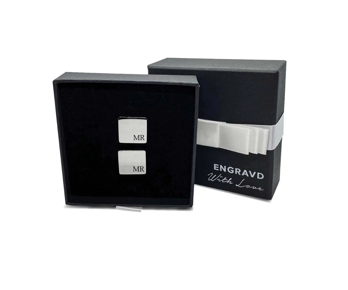 Engravd Square Custom Cuff link set: Design 3 - Image 5