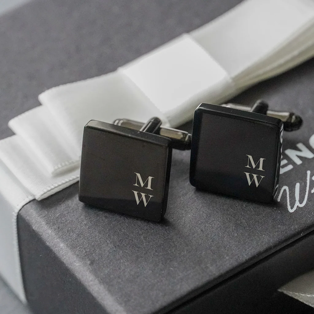 Engravd Square Custom Cuff link set: Design 3 - Image 7