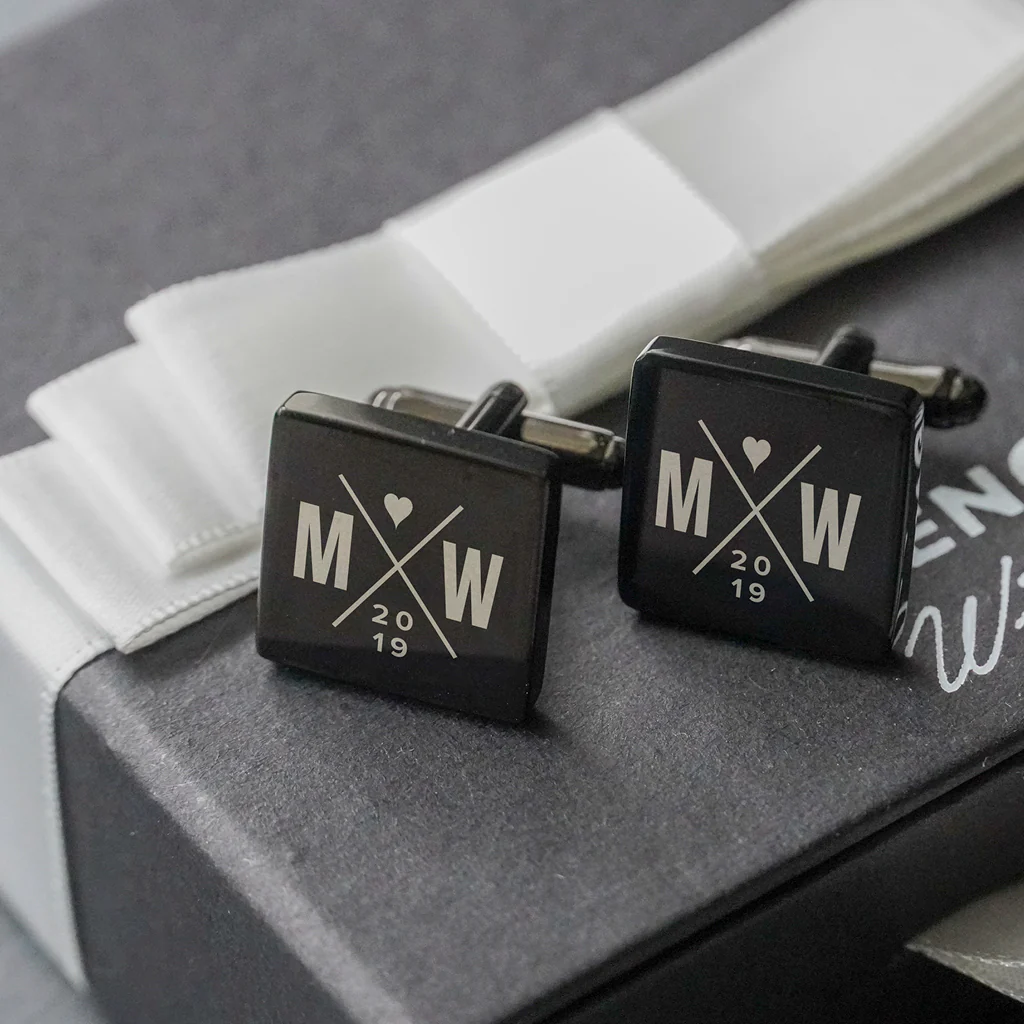 Engravd Square Custom Cuff link set: Design 4 - Image 4