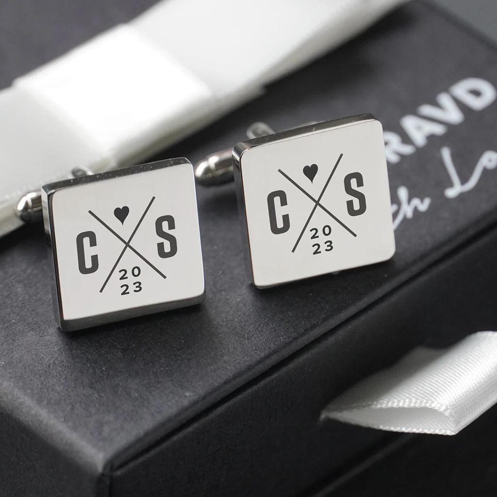 Engravd Square Custom Cuff link set: Design 4 - Image 7