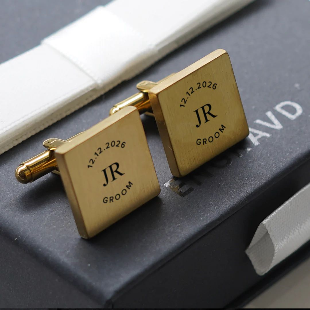 Engravd Square Custom Cuff link set: Design 5 - Image 3