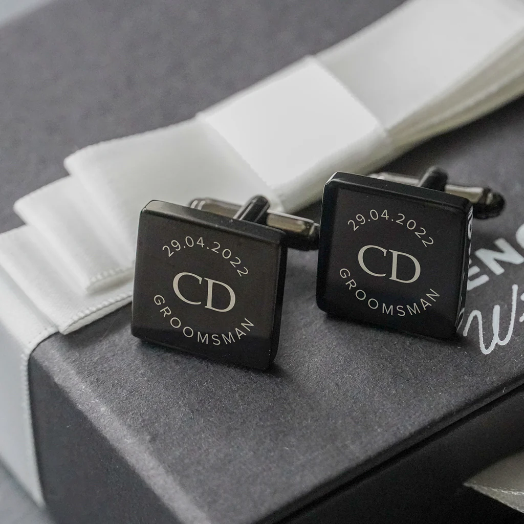Engravd Square Custom Cuff link set: Design 5 - Image 6