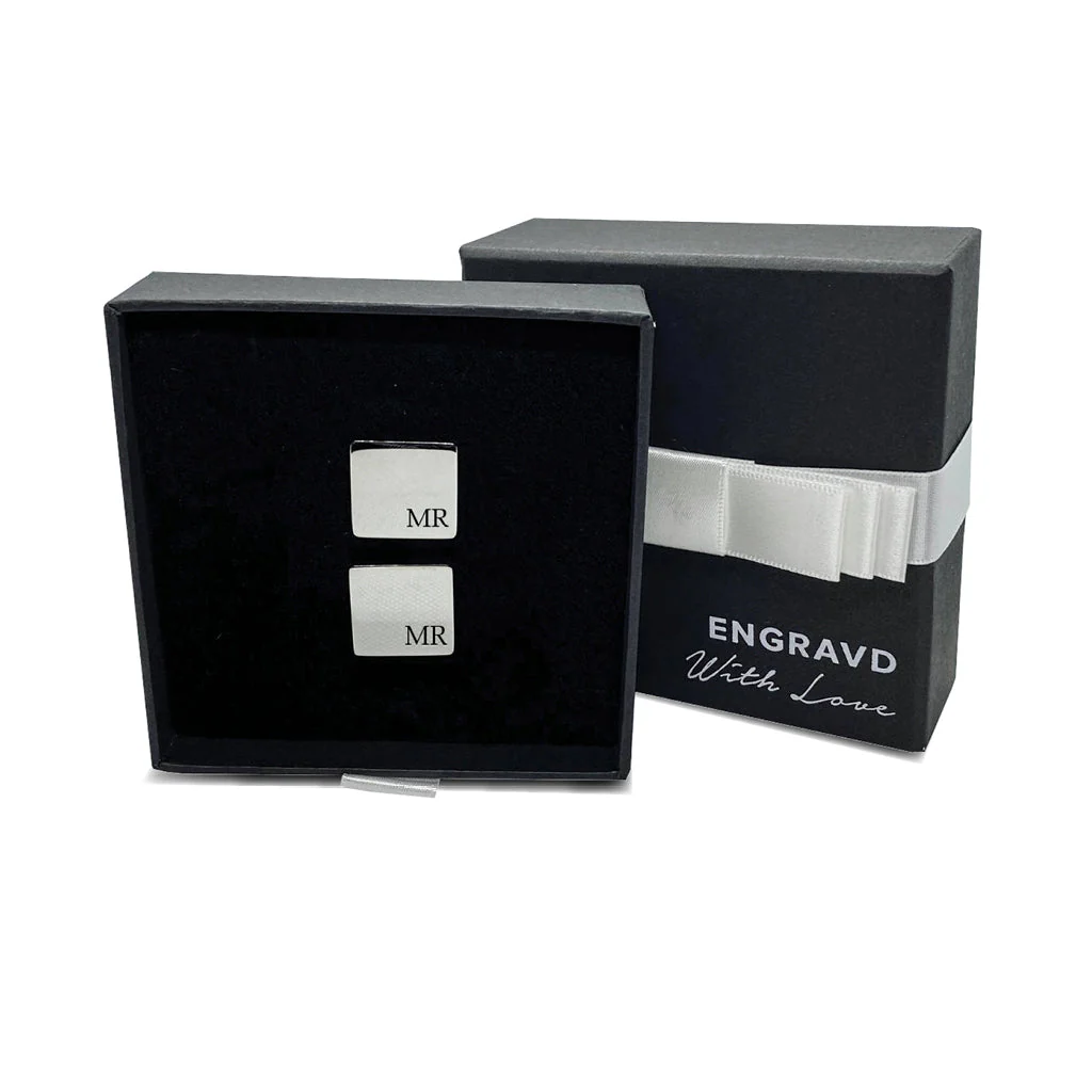 Engravd Square Custom Cuff link set: Design 7 - Image 6