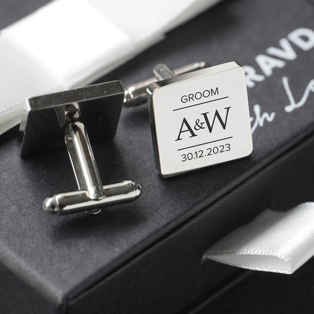 Engravd Square Custom Cuff link set: Design 7 - Image 8