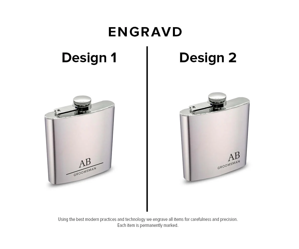Engravd Stainless Steel Hip Flask - Personalised Initials and Title - Image 3