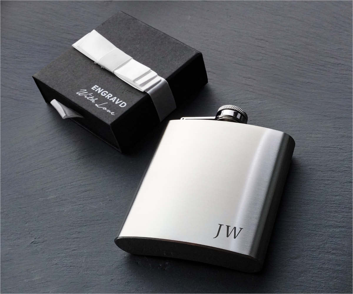 Engravd Stainless Steel Hip Flask - Personalised Initials and Title - Image 4