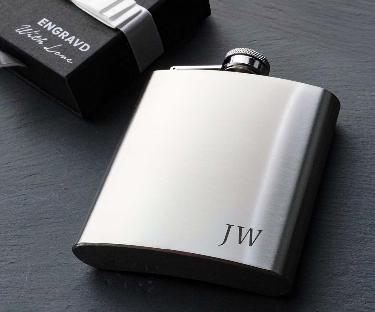 Engravd Stainless Steel Hip Flask - Personalised Initials - Image 4