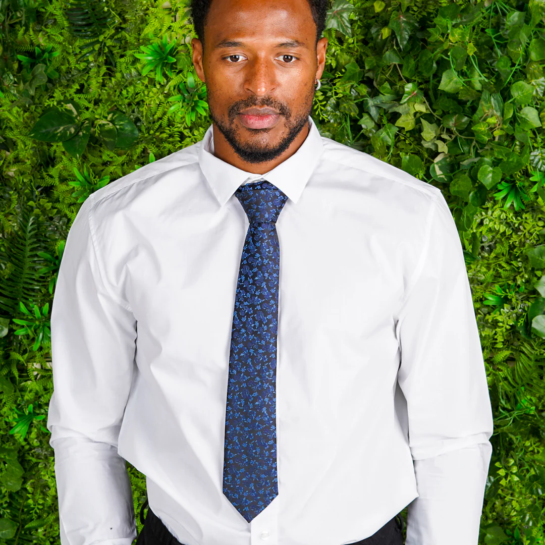 Floral Blue Tie - Image 5