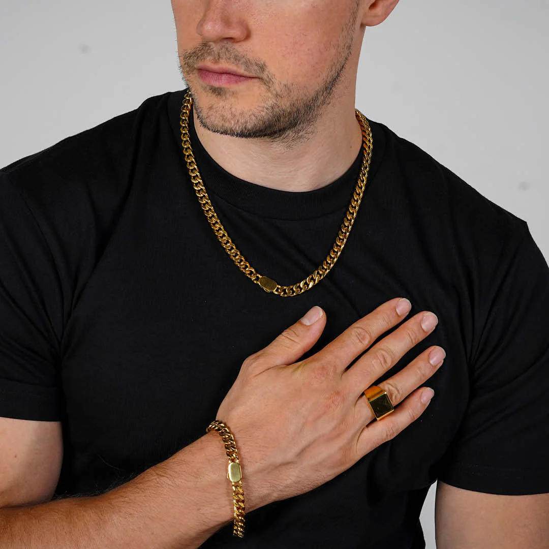 Gold Cuban Link Chain - 8mm - Image 3