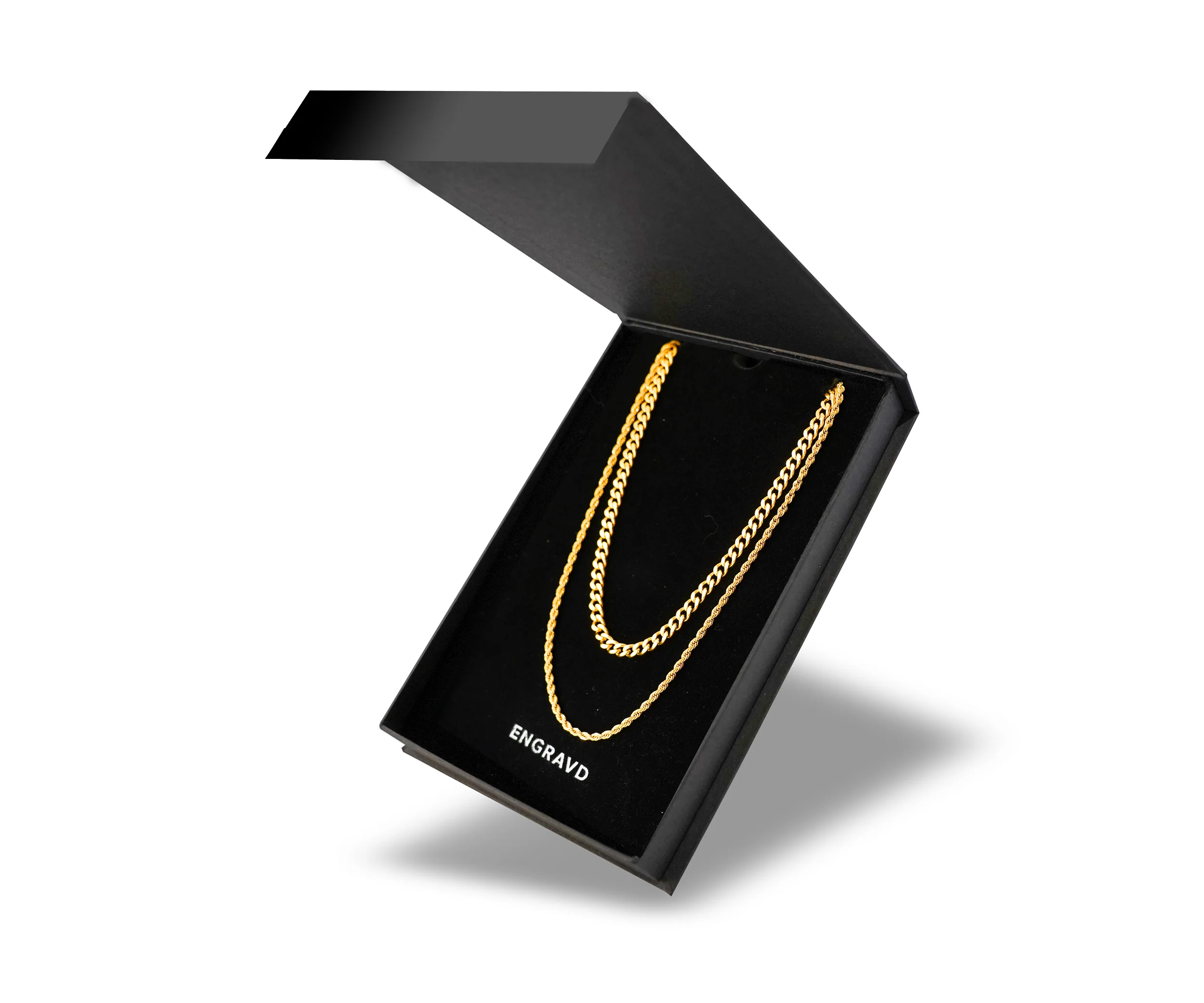 Gold Cuban Link + Rope Chain Stack - Image 3