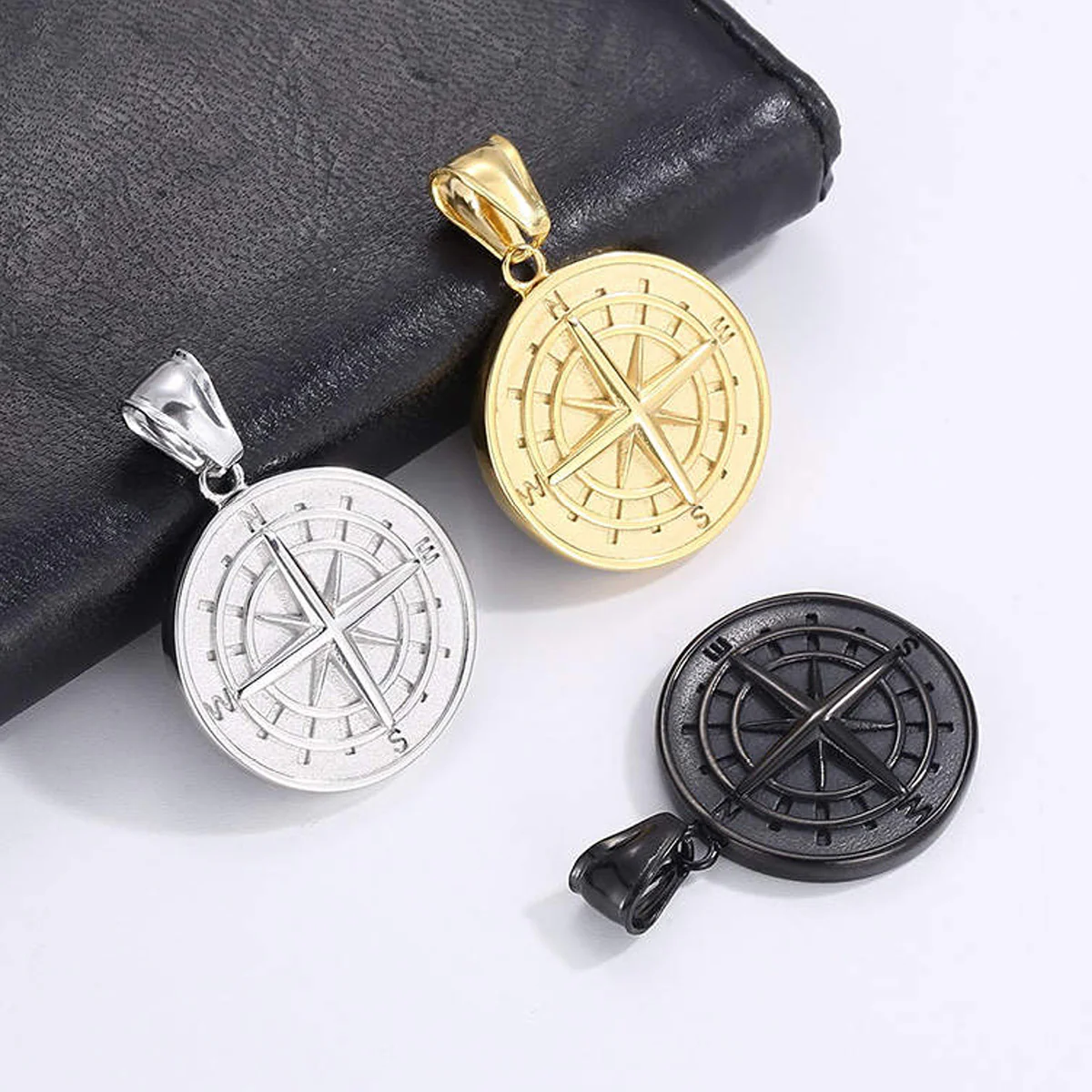 Gold Engravd Compass Necklace - Image 5