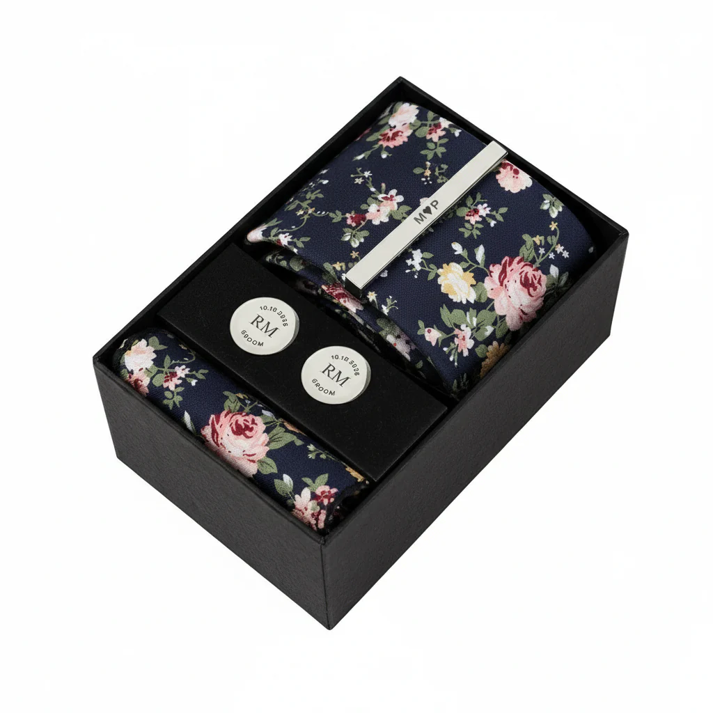 Navy Bloom Tie - Image 2