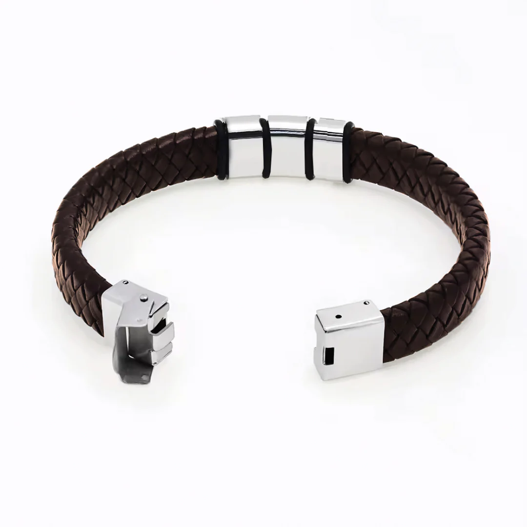 Personalised Brown Leather Bracelet - Image 5