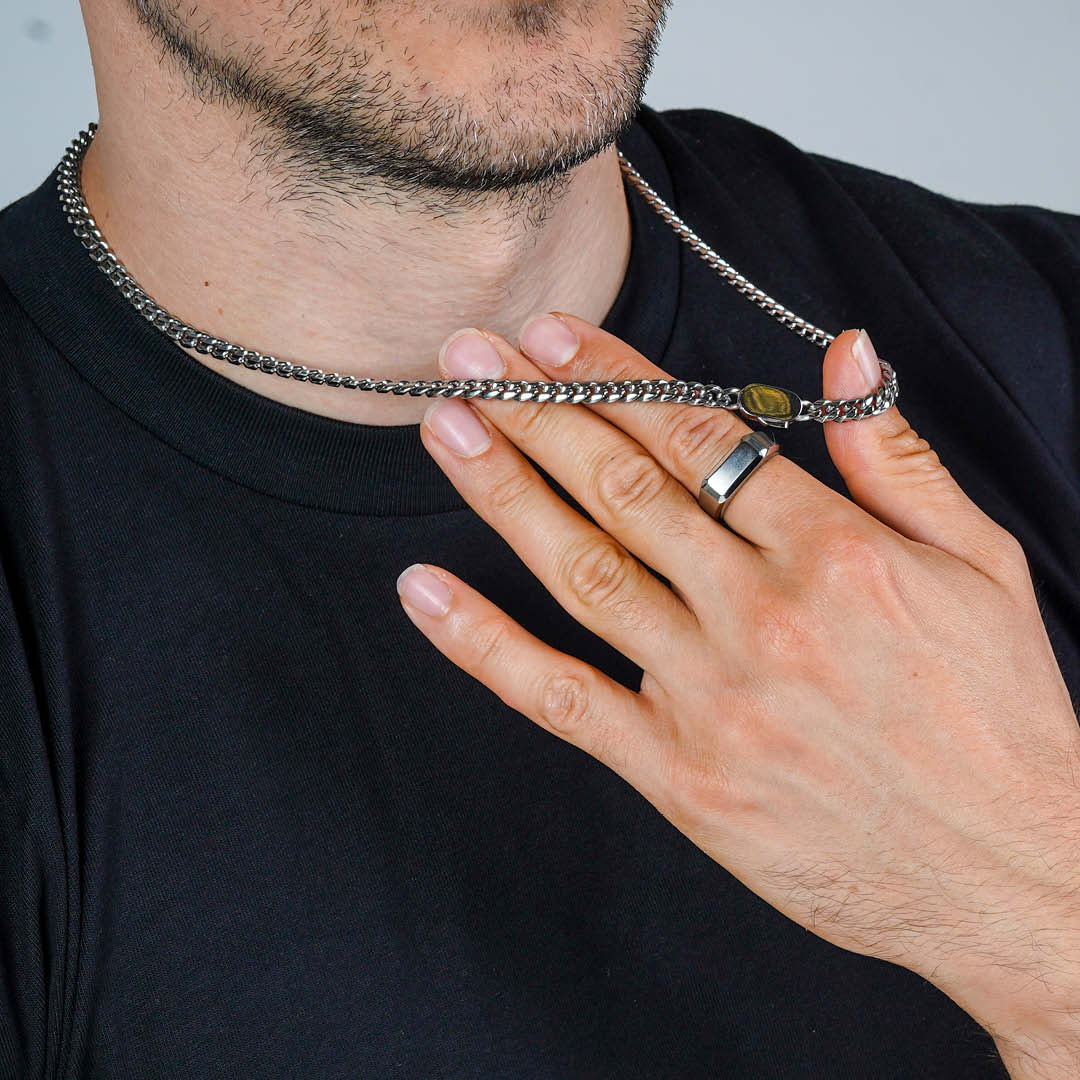 Silver Cuban Link Chain - 5mm - Image 4