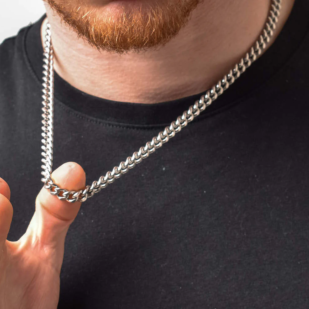 Silver Cuban Link Chain - 8mm - Image 7