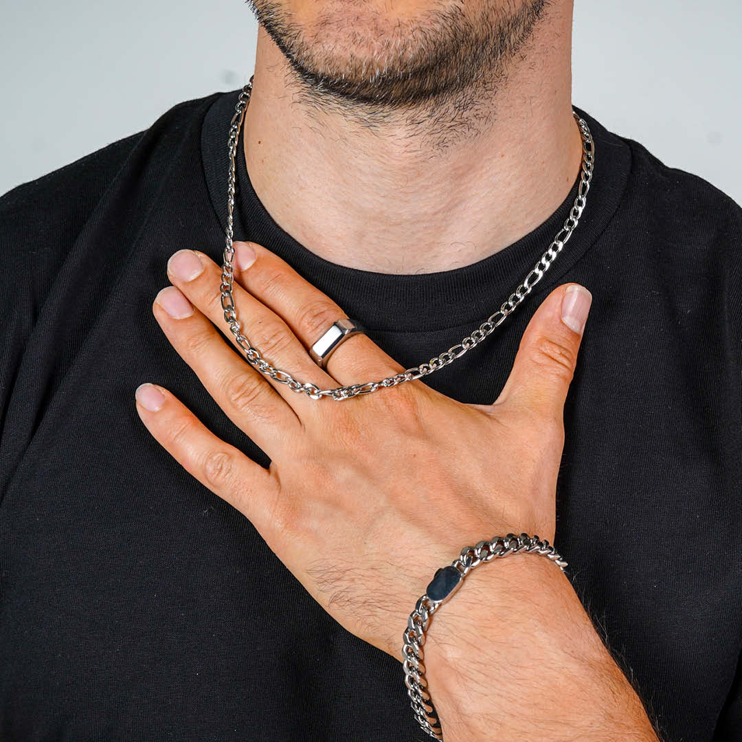 Silver Figaro Chain - 5mm - Image 3