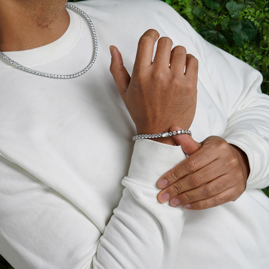 Silver Tennis Chain Bracelet - Image 12